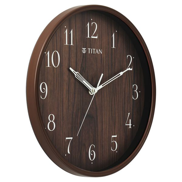 Titan Contemporary Wall Clock Quartz Analog Analog Dark Brown Dial - Size 31 cm x 31 cm (Medium) - image number 2