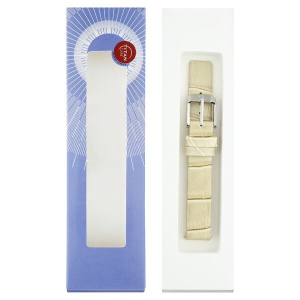 Buy Online 14 mm Off White Genuine Leather Strap for Women
