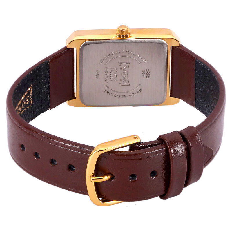 Sonata Quartz Analog Champagne Dial Leather Strap Watch for Men - image number 2