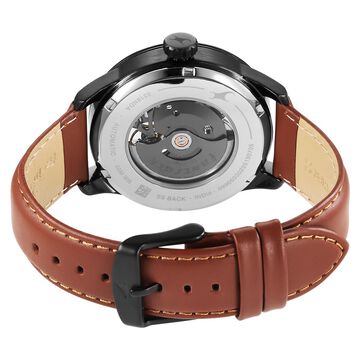 Fastrack Automatics Blue Dial Tan Leather Strap Automatic Watch ForGuys