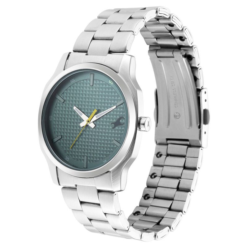 Fastrack Stunners Quartz Analog Green Dial Metal Strap Watch for Guys - image number 3