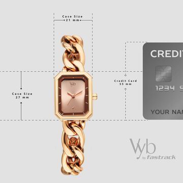 Vyb Charmer By Fastrack Quartz Analog Rose Gold Dial Rose Gold Metal Strap Watch For Girls