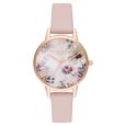 Olivia Burton Quartz Analog Pink Dial Leather Strap Watch for Women - image number 0