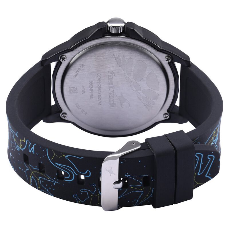 Fastrack Space Rover Quartz Analog Black Dial Silicone Strap Unisex Watch