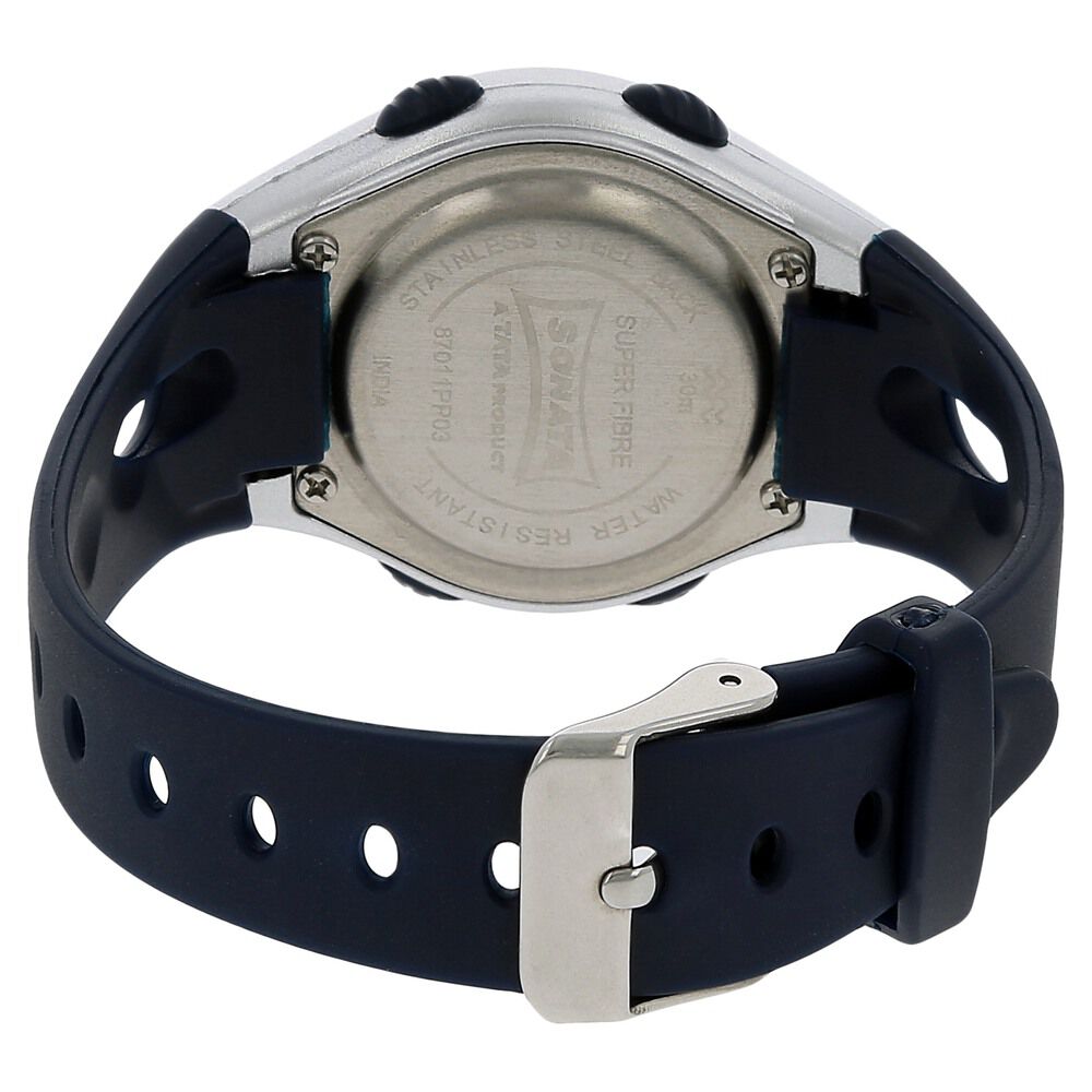 Buy Online SF Digital Grey Dial Plastic Strap Unisex Watch ns87011pp03 Titan