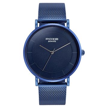 Sonata Poze Quartz Analog Blue Dial Mesh Strap Watch for Men