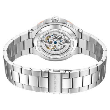 Kenneth Cole Automatic Blue Dial With Silver Stainless Steel Strap Watch For Men