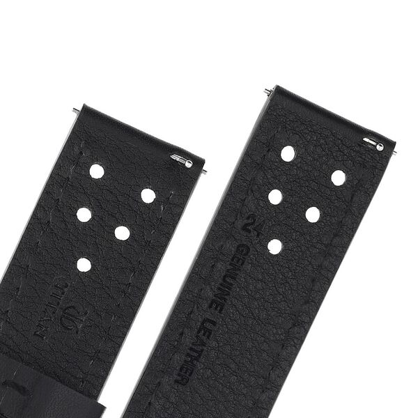 24 mm Black Genuine Leather Straps for Men - image number 4