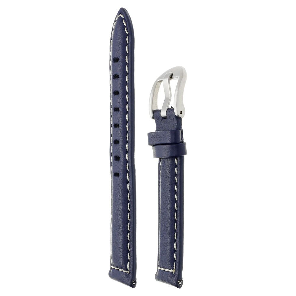 Genuine Leather Watch Strap – 18mm Or 20mm, Blue, Steel Buckle, Unisex, Made In Spain
