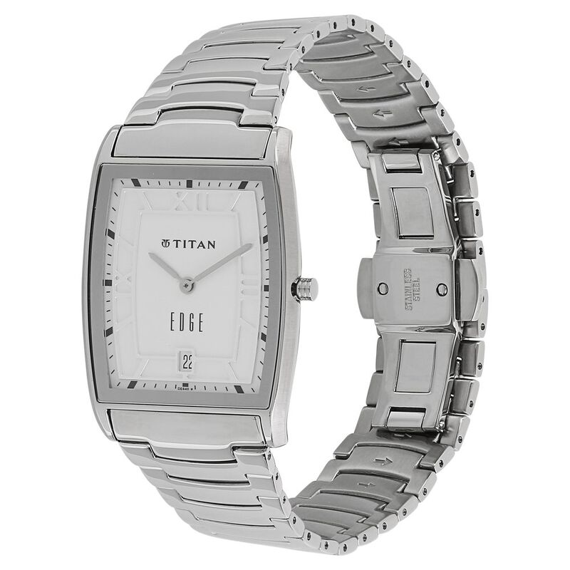 Titan Edge White Dial Analog with Date Stainless Steel Strap watch for Men - image number 1