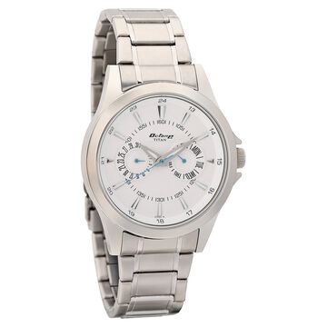 Titan Multifunction Silver Dial Silver Stainless Steel Strap Watch For Men