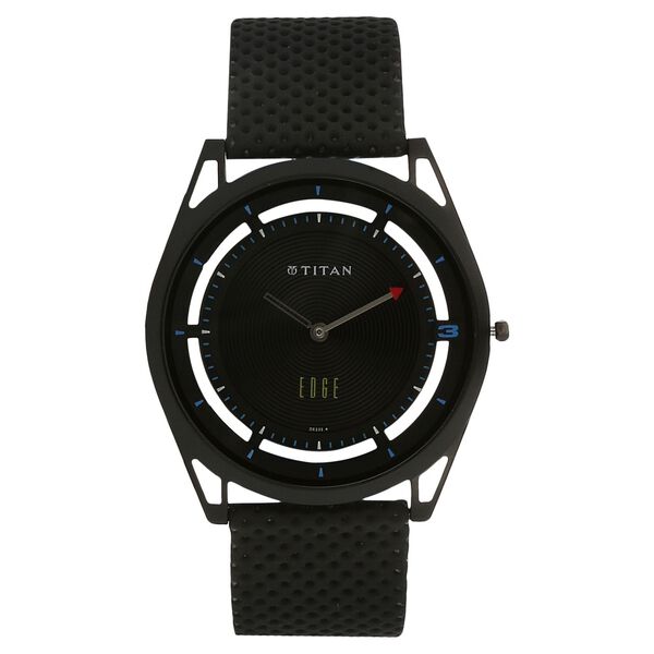 Titan Quartz Analog Black Dial Leather Strap Watch for Men - image number 0