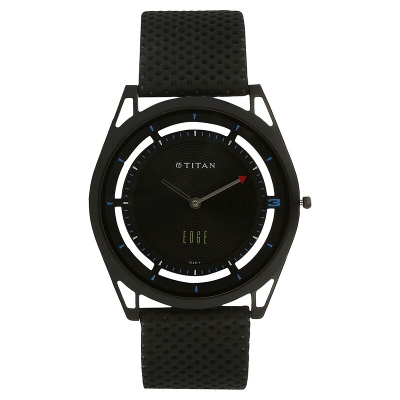 Titan Quartz Analog Black Dial Leather Strap Watch for Men