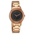 Sonata Quartz Analog Black Stainless Steel Strap for Women