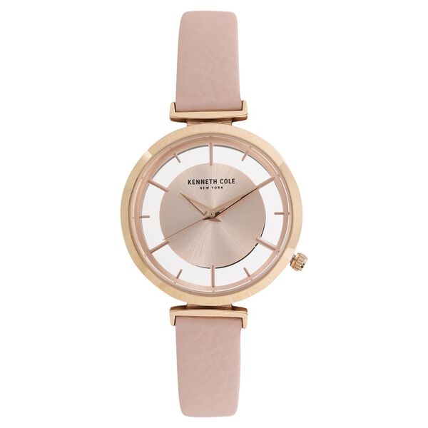 Kenneth Cole Quartz Analog Rose Gold Dial Leather Strap Watch for Women - image number 0