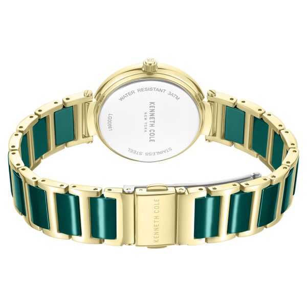 Kenneth Cole Quartz Analog Green Dial Golden Colour Ceramic Strap Watch For Women - image number 4