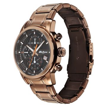 Titan Octane Primal Quartz Chronograph Brown Dial Brown Stainless Steel Strap Watch For Men