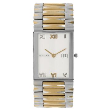 Titan Edge White Dial Analog Stainless Steel Strap Watch for Men