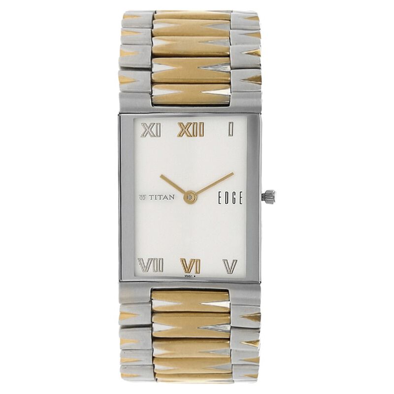 Titan Edge White Dial Analog Stainless Steel Strap Watch for Men