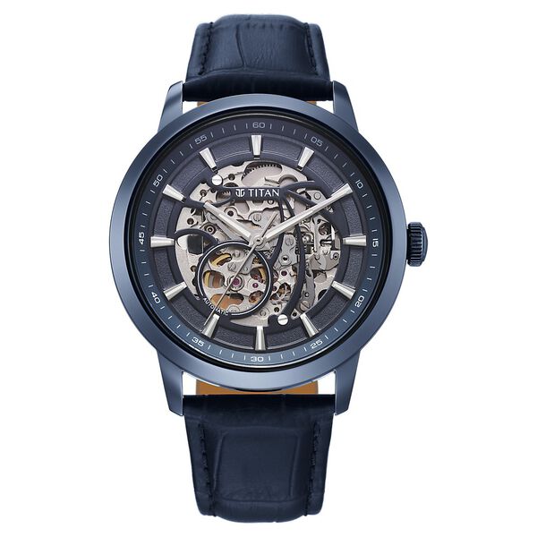 Titan Phoenix Skeletal Automatic Analog with Blue Leather Strap Watch for Men - image number 0