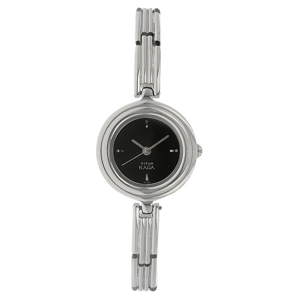 Titan Raga Black Dial Women Watch With Metal Strap - image number 0