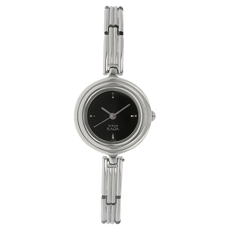 Titan Raga Black Dial Women Watch With Metal Strap - image number 0