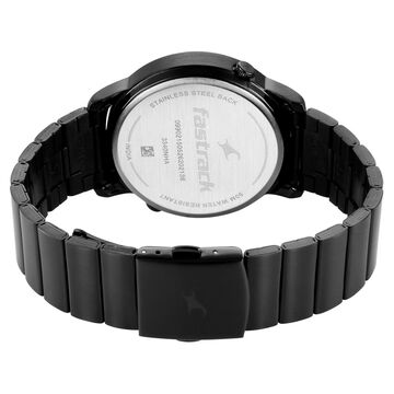 Fastrack Pulse IV Dual Time Watch for Men with Dark Blue Sunray Dial & Black Metal Strap