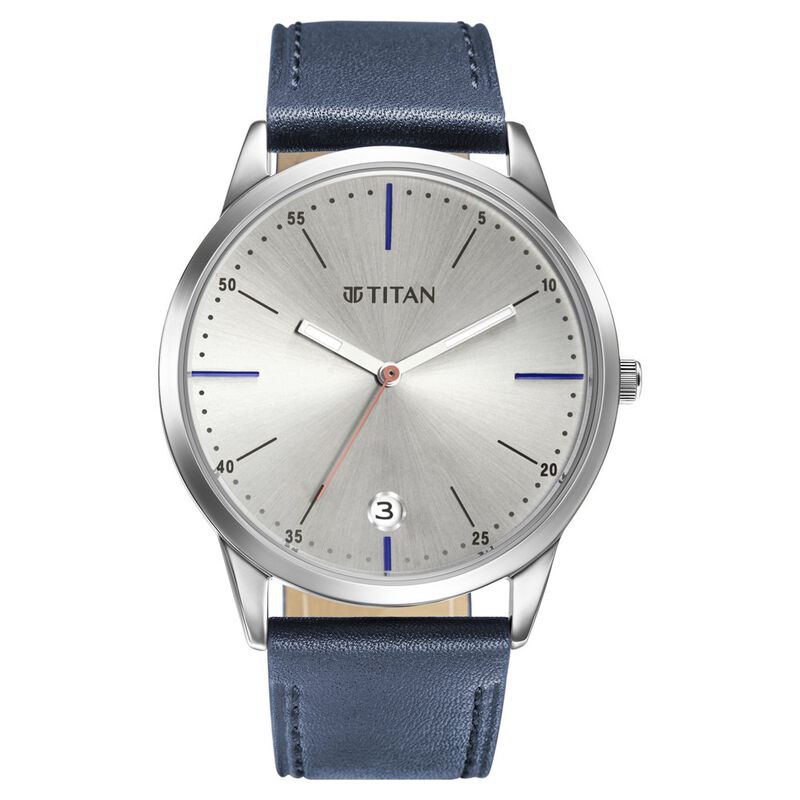 Titan Elmnt Blue Dial Analog Leather Strap watch for Men - image number 0