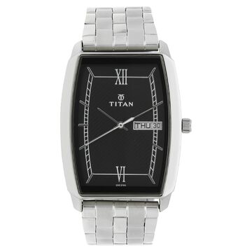 Titan Karishma Black Dial Analog with Day and Date Quartz Stainless Steel Strap Watch for Men