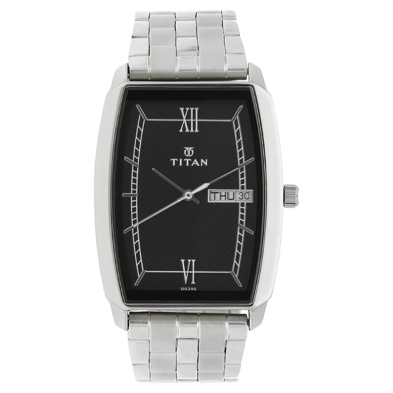 Titan Karishma Black Dial Analog with Day and Date Quartz Stainless Steel Strap Watch for Men - image number 0