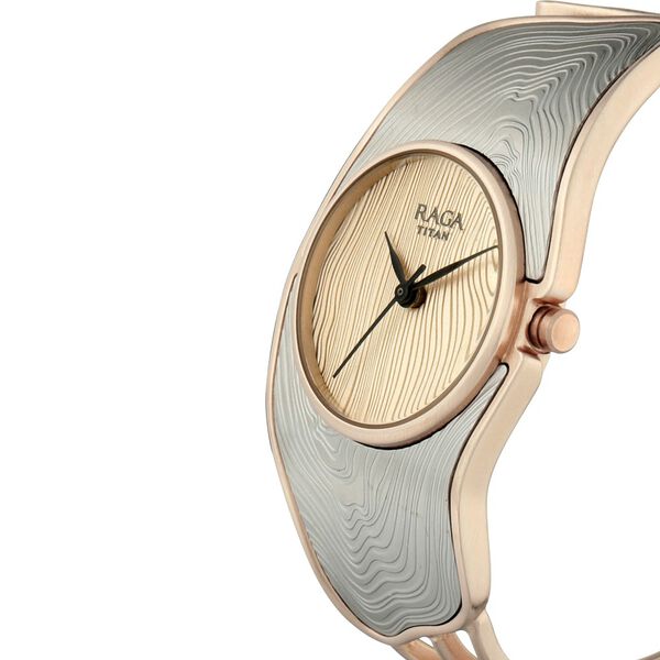 Titan Raga I Am Golden Dial Analog Metal Strap Watch for Women - image number 1