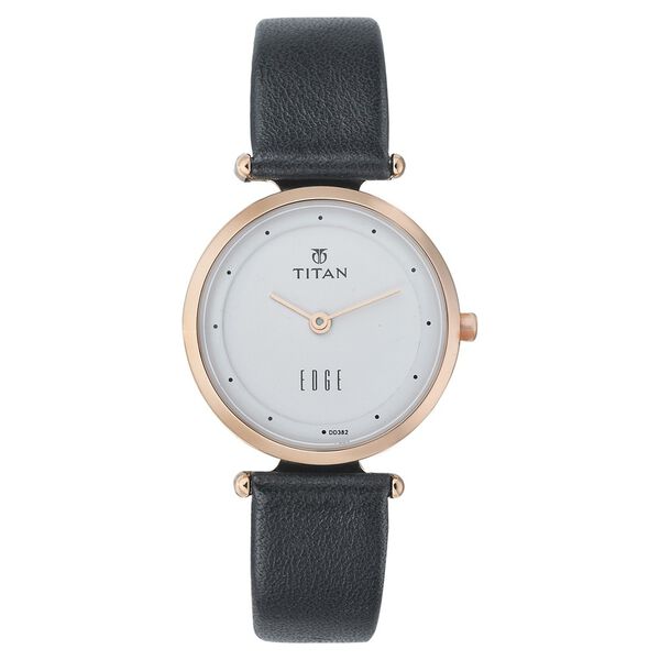 Titan Quartz Analog White Dial Leather Strap Watch for Women - image number 0