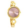 Sonata Utsav Purple Dial Yellow Bi Metal Strap Watch for Women