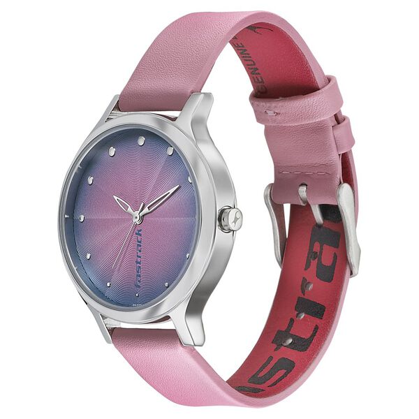 Fastrack Sunburn Quartz Analog Pink Dial Leather Strap Watch for Girls - image number 2
