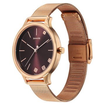 Sonata Play Maroon Dial Watch for Women