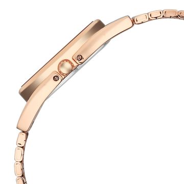 Fastrack UFO Quartz Analog Green Mother Of Pearl Dial Rose Gold Colour Stainless Steel Strap Watch For Girls