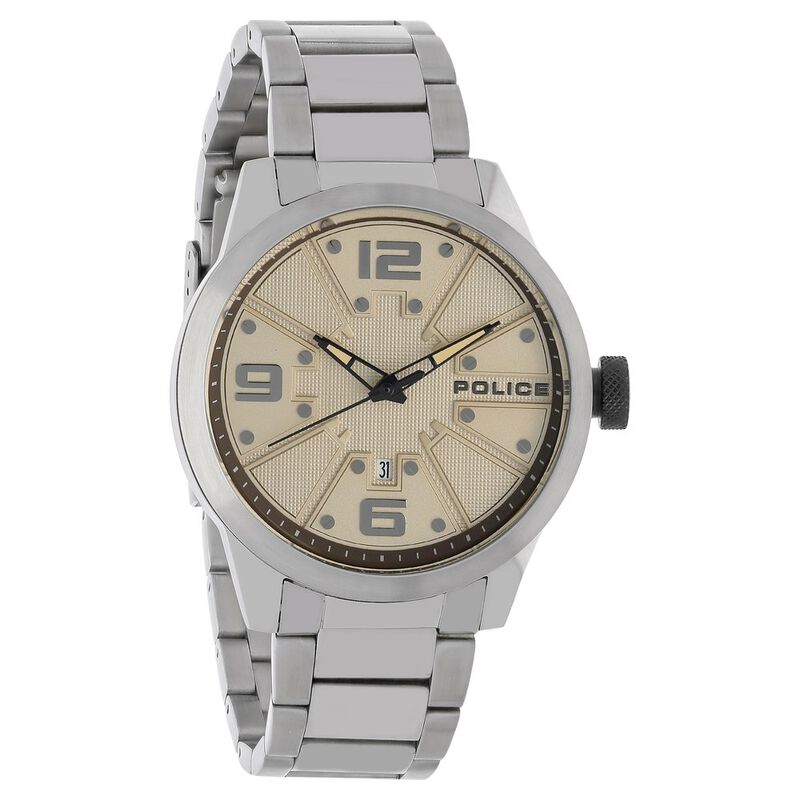 Police Quartz Analog with Date Beige Dial Stainless Steel Strap Watch for Men - image number 1
