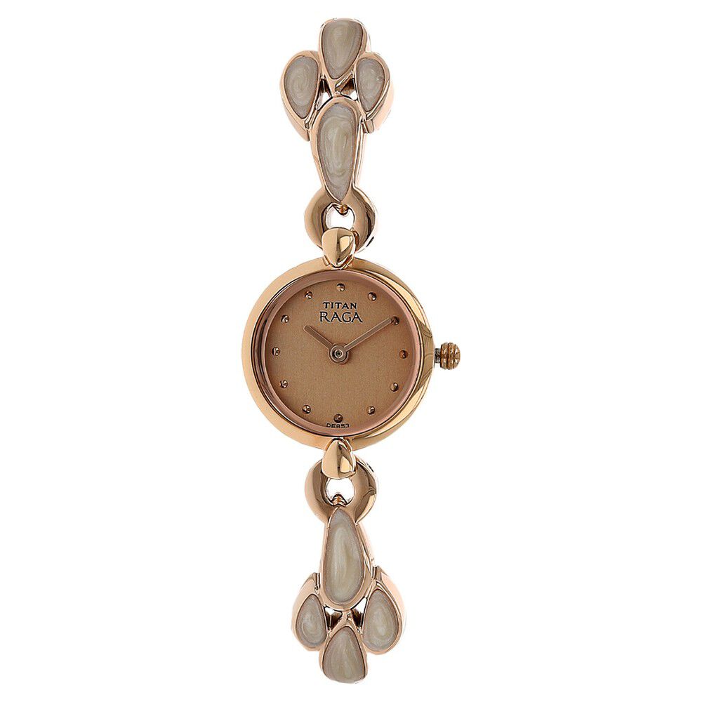 Buy Online Titan Raga Rose Gold Dial Analog Metal Strap watch for Women nk2444wm05 Titan