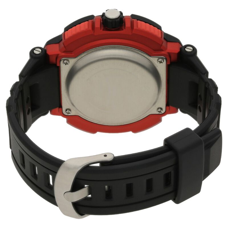 SF Quartz Analog Digital Black Dial Plastic Strap Watch for Men - image number 3