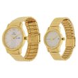 Titan Quartz Analog with Day and Date White Dial Metal Strap Watch for Couple - image number 1