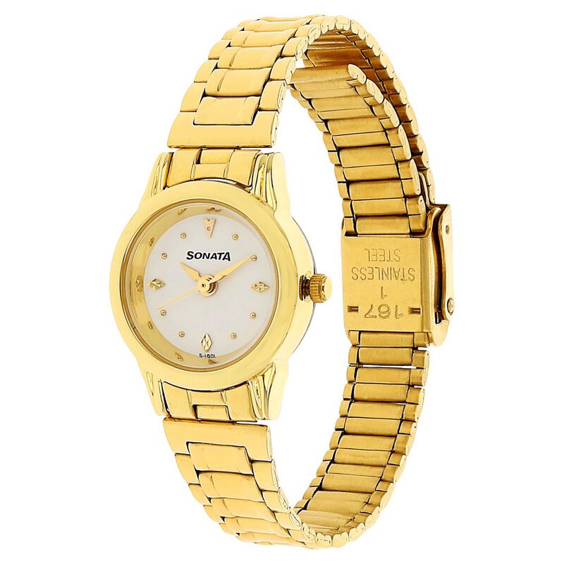 Sonata Quartz Analog White Dial Stainless Steel Strap Watch for Women - image number 1