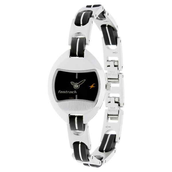 Fastrack Quartz Analog Black Dial Leather & Metal Strap Watch for Girls - image number 1