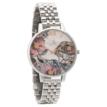 Olivia Burton Quartz Analog White Dial Stainless Steel Strap Watch for Women