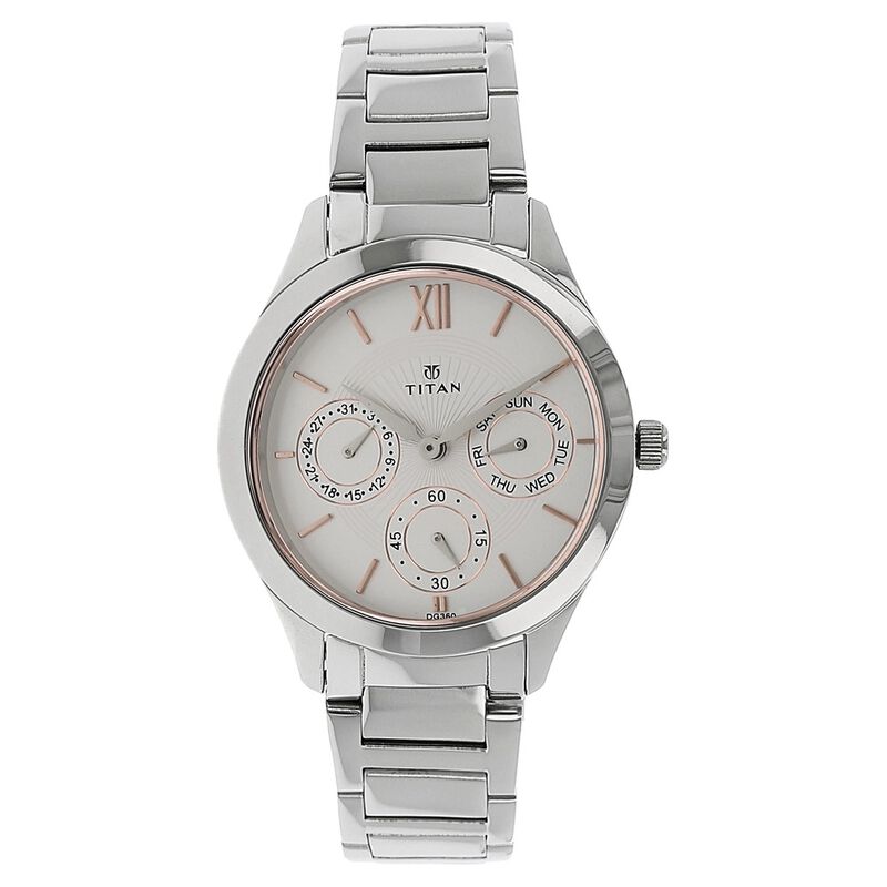 Titan Workwear White Dial Women Watch With Stainless Steel Strap - image number 0