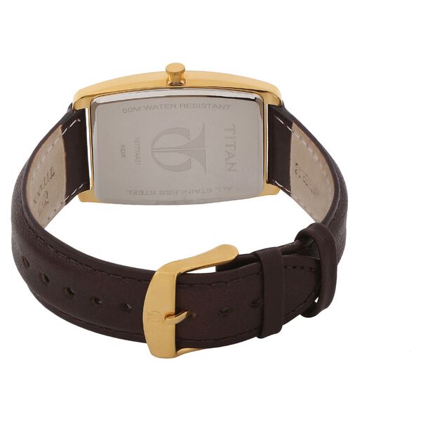 Titan Quartz Analog with Date White Dial Leather Strap Watch for Men - image number 3