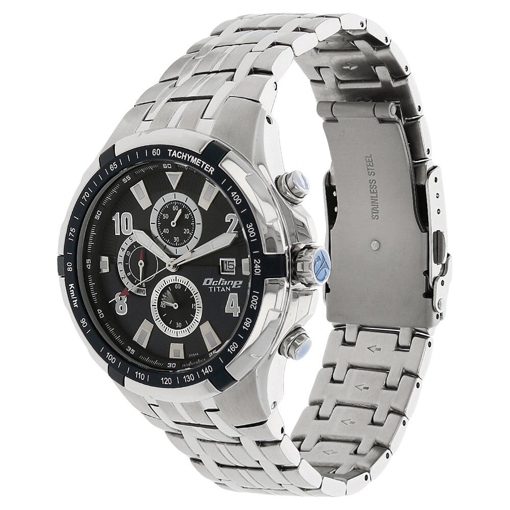 Titan Quartz Chronograph Blue Dial Metal Strap Watch for Men