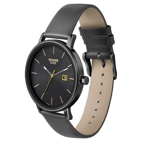 Sonata Quartz Analog with Date Leather Strap Watch for Men - image number 1