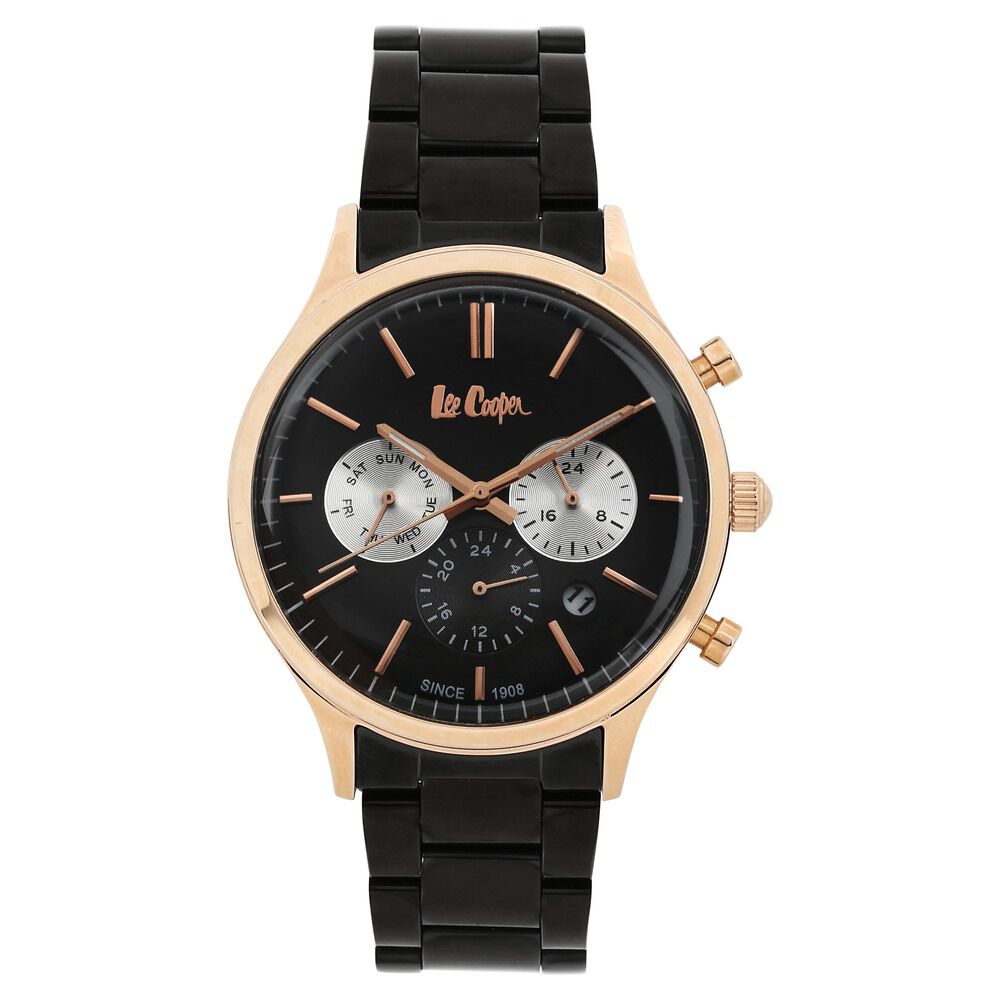 Buy Online Lee Cooper Quartz Multifunction Black Dial Watch for