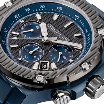 Cerruti 1881 Quartz Chronograph Grey Dial Blue Stainless Steel Strap Watch For Men