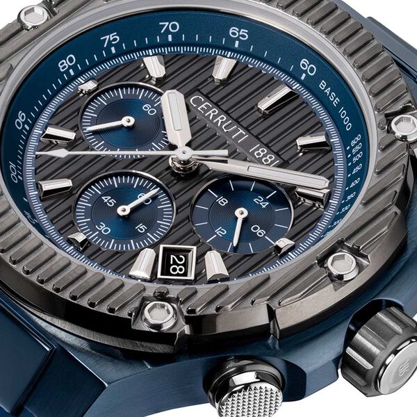 Cerruti 1881 Quartz Chronograph Grey Dial Blue Stainless Steel Strap Watch For Men - image number 2